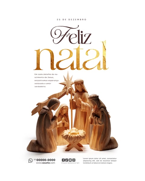 	 Feliz Natal 25 de Dezembro Social Media PSD Editável