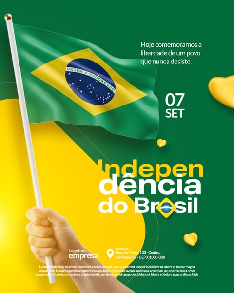 Dia da Independência do Brasil 07 de Setembro Social Media PSD Editável