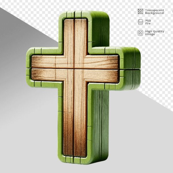 CRUZ DE MADEIRA - ELEMENTO 3D PARA COMPOSIÇÃO