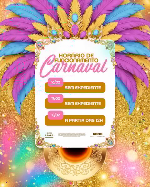 CARNAVAL HORÁRIO ESPECIAL AGENDA DE FUNCIONAMENTO PSD EDITÁVEL 1