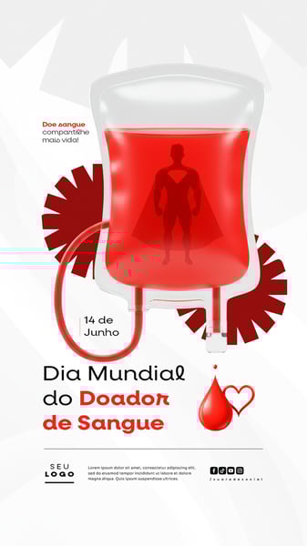 DIA MUNDIAL DO DOADOR DE SANGUE 14 DE JUNHO SOCIAL MEDIA POST STORY