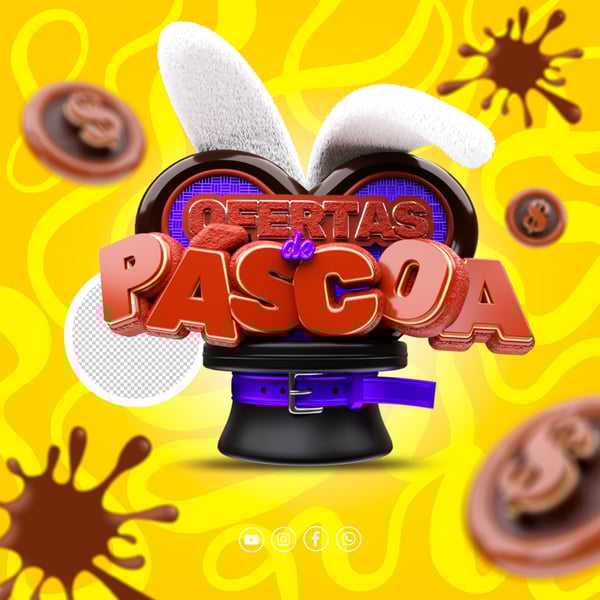 SELO 3D OFERTAS DE PÁSCOA PARA REDES SOCIAIS