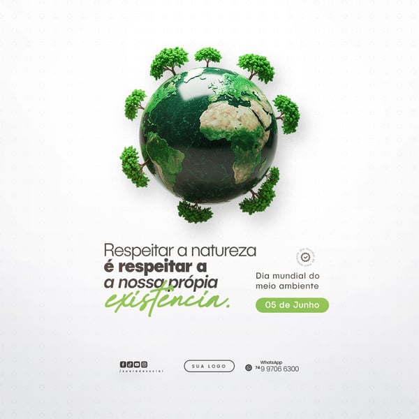 05 DE JUNHO - DIA MUNDIAL DO MEIO AMBIENTE SOCIAL MEDIA PSD EDITÁVEL