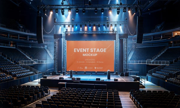 PALCO PARA EVENTOS PSD EDITÁVEL MOCKUP