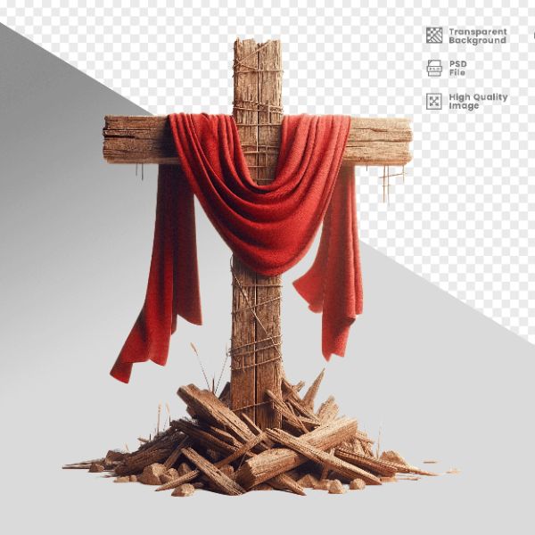 CRUZ DE MADEIRA- ELEMENTO 3D PARA COMPOSIÇÃO