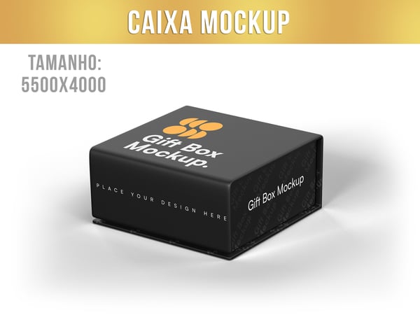 CAIXA DE PRESENTE FECHADA MOCKUP LUXO MAGNÉTICA JÓIA ELEGANTE ALTA QUALIDADE MARCA LOGO PSD