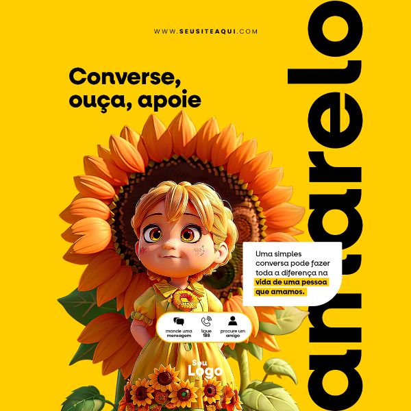 FEED QUADRADO - SETEMBRO AMARELO | SOCIAL MEDIA - PSD EDITÁVEL