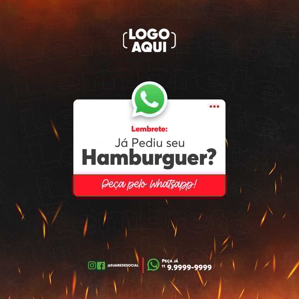 POST LEMBRETE HAMBURGUERIA PEDIDO FEED