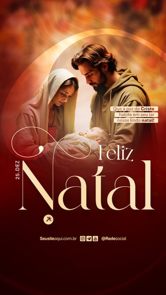 FELIZ NATAL RELIGIOSO 25 DE DEZEMBRO SOCIAL MEDIA PSD EDITÁVEL