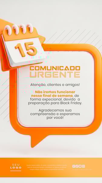 COMUNICADO AVISO STORY SOCIAL MEDIA PSD EDITÁVEL 2