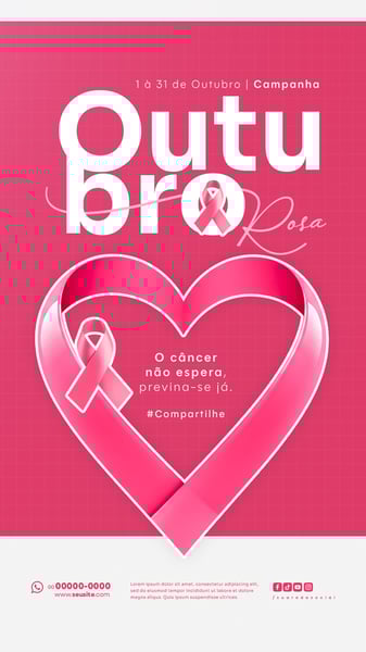 OUTUBRO ROSA CAMPANHA DE CONSCIENTIZAÇÃO E PREVENÇÃO DO CÂNCER DA MAMA E DO COLO DO ÚTERO STORY 12