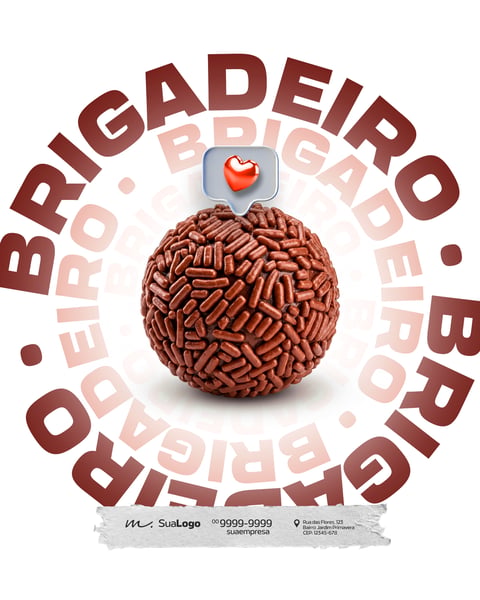 BRIGADEIRO DE CHOCOLATE CONFEITARIA FLYER DE DOCES MÍDIAS SOCIAIS PSD EDITÁVEL