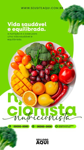 STORY | NUTRICIONISTA | DIETA | ALIMENTAÇÃO | PSD EDITÁVEL