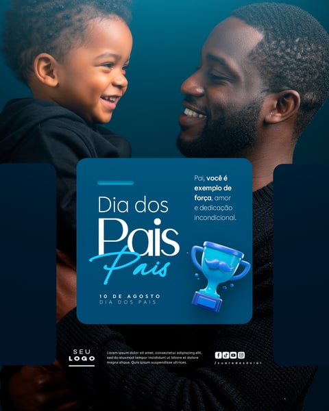DIA DOS PAIS AGOSTO SOCIAL MEDIA POST EDITÁVEL FEED