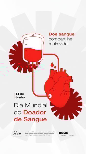 DIA MUNDIAL DO DOADOR DE SANGUE 14 DE JUNHO SOCIAL MEDIA POST STORY