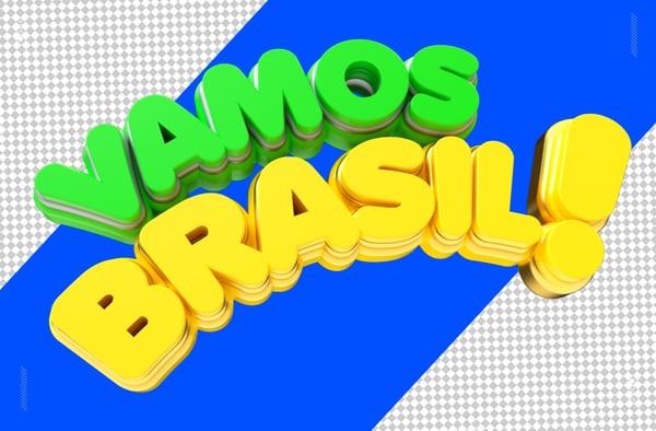 Texto VAMOS BRASIL! 3D Copa do Mundo PSD Editável