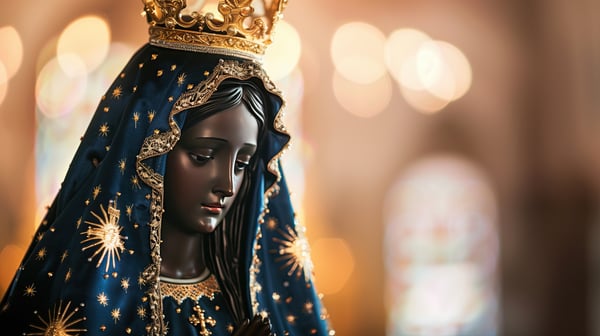 SXQ IMAGEM IA CATOLICA REALISTA SANTA NOSSA SENHORA APARECIDA PADROEIRA DO BRASIL HORIZONTAL (2)