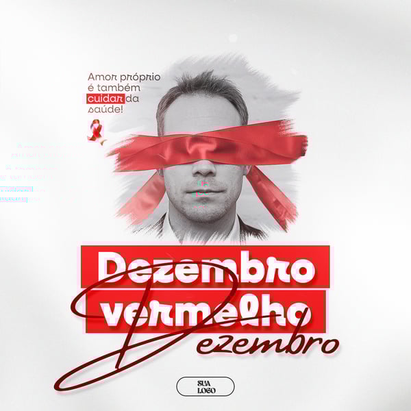 DEZEMBRO VERMELHO MÊS DE LUTA E CONSCIENTIZAÇÃO CONTRA A AIDS HIV E OUTRAS ISTS SOCIAL MEDIA PSD EDITÁVEL