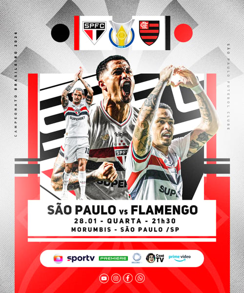 FLYER ESPORTIVO FUTEBOL CAMPEONATO BRASILEIRO SÃO PAULO FC