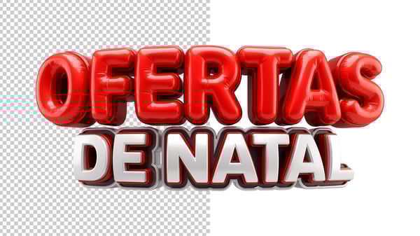 SELO 3D OFERTAS DE NATAL EM PNG TRANSPARENTE
