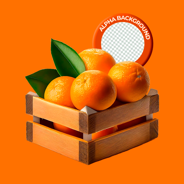 ELEMENTO CAIXOTE COM KIWI PARA COMPOSIÇÃO PNG TRANSPARENTE SEM FUNDO