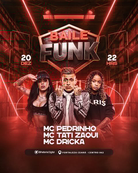 FEA BAILE FUNK - FLYER EVENTO FEED -- FUNK - SHOW - DJS - FORRO