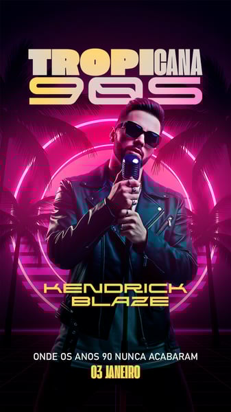 FLYER EVENTO SHOW TROPICANA 90S PSD STORY 17