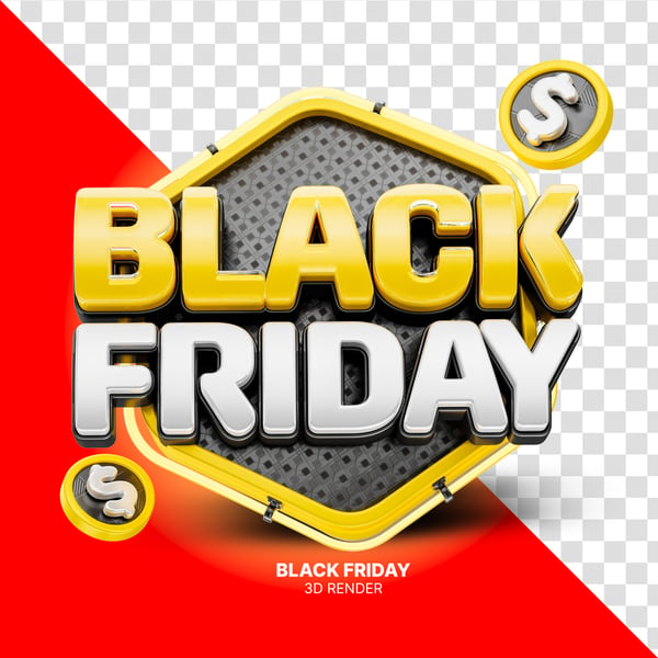 Selo 3D Black Friday PNG