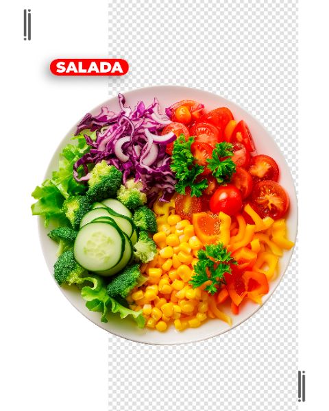 PRATO DE SALADA | SAÚDE | SAUDÁVEL | IMAGEM SEM FUNDO | PSD EDITÁVEL