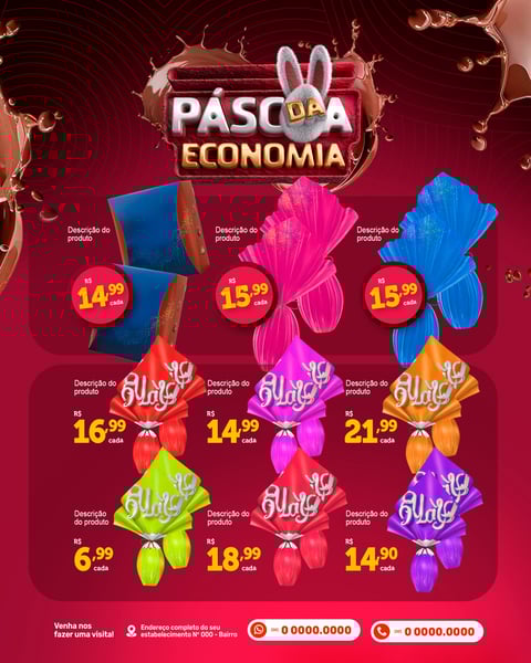 YEL SELO 3D PASCOA DA ECONOMIA SOCIAL MEDIA POST PSD TEMPLATE ENCARTE DE OVOS DE PASCOA 8