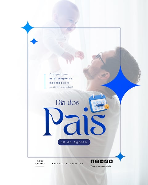 DIA DOS PAIS AGOSTO SOCIAL MEDIA POST EDITÁVEL FEED