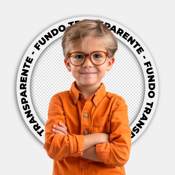 CRIANÇA | MENINO COM ROUPAS LARANJAS | IMAGEM SEM FUNDO