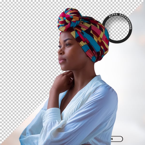 MULHER NEGRA AFRO ELEMENTO PSD PNG