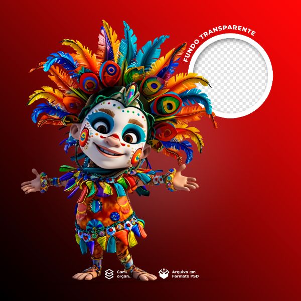 Personagem 3d de Boneco para Carnaval
