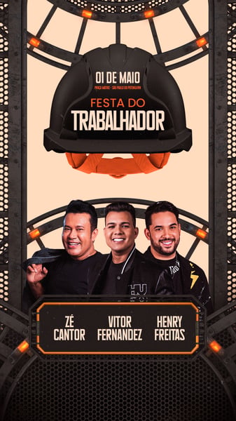FLYER EVENTO FESTA DO TRABALHADOR 01 DE MAIO STORY PSD EDITÁVEL