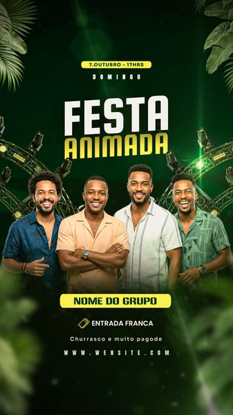 FLYER MODERNO PARA STORIES COM SHOW DE PAGODE PSD TEMPLATE