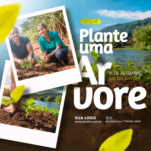XJQ PLANTE UMA ARVORE E PRESERVE 21 DE SETEMBRO SOCIAL MEDIA PSD EDITVEL