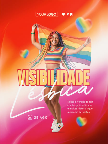 DIA NACIONAL DA VISIBILIDADE LÉSBICA 29 DE AGOSTO SOCIAL MEDIA PSD EDITÁVEL 05
