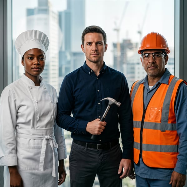 Trabalhadores de diferentes áreas dia do trabalho 7
