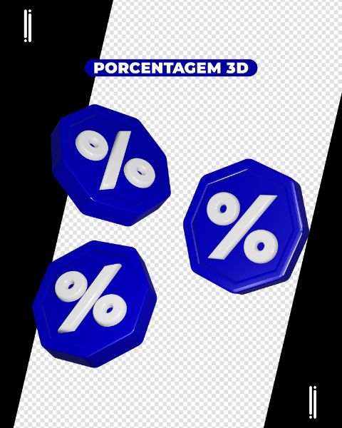 ELEMENTO 3D | PORCENTAGEM | DESCONTO | IMAGEM SEM FUNDO | PSD EDITÁVEL