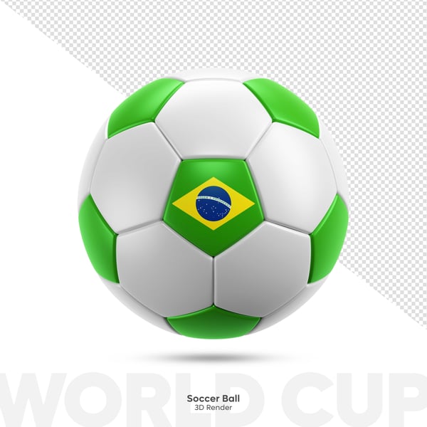ELEMENTO 3D PNG BOLA FUTEBOL BRASIL COPA DO MUNDO