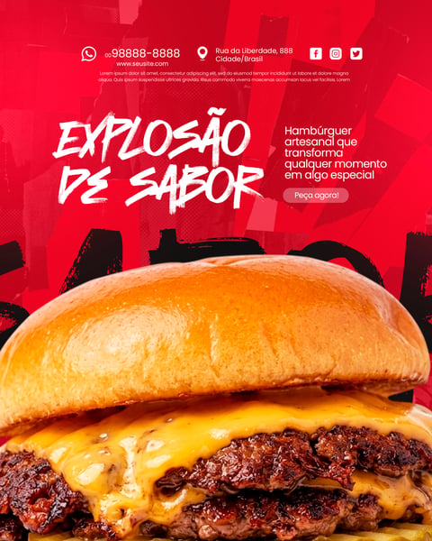 HAMBURGUERIA SOCIAL MEDIA PSD EDITÁVEL