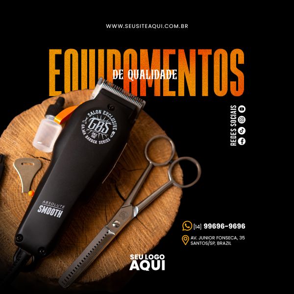 BARBEARIA, BARBEIRO, CABELELEIRO - SOCIAL MEDIA - PSD EDITÁVEL