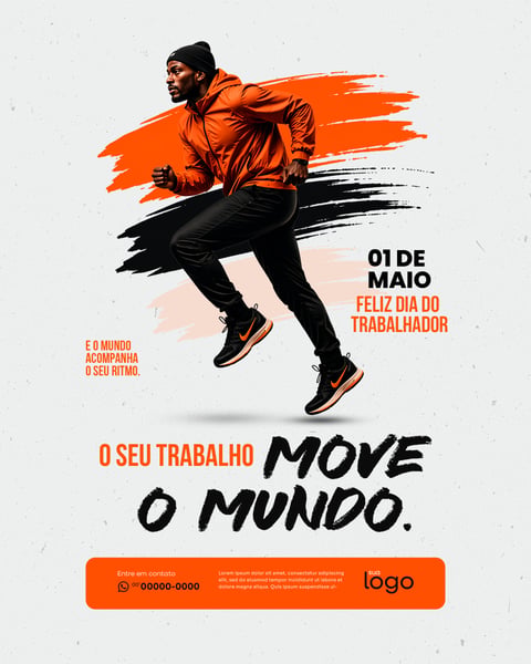 DIA DO TRABALHADOR MOVE O MUNDO SOCIAL MEDIA FEED PSD EDITÁVEL