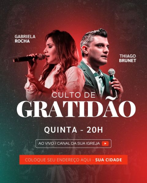 ARTE GOSPEL - CULTO DE GRATIDÃO - CANVA
