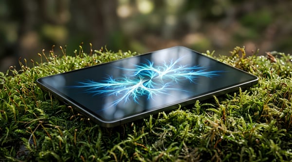 TABLET DIGITAL MUSGO NATUREZA FLORESTA TECNOLOGIA PORTÁTIL SUSTENTABILIDADE ECO DESIGN ORGÂNICO 01