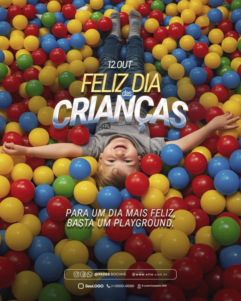 FELIZ DIA DAS CRIANÇAS 12 DE OUTUBRO FEED SOCIAL MEDIA PSD EDITÁVEL 10