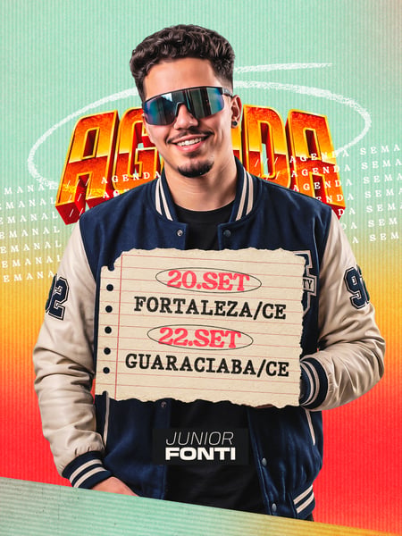 16 AGENDA SEMANAL ARTISTA PRÓXIMOS SHOWS PSD EDITÁVEL