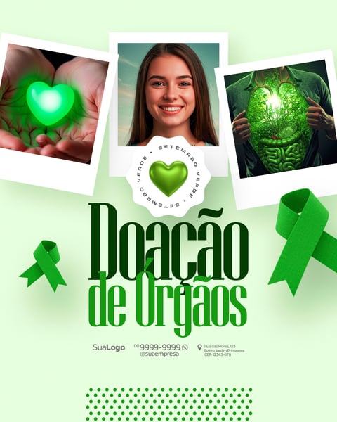 CAMPANHA SOBRE A DOAÇÃO DE ÓRGÃO SOCIAL MEDIA PSD EDITÁVEL 3