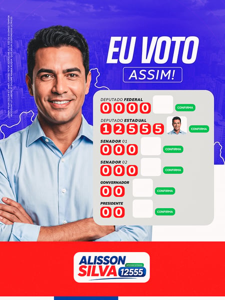 ARTE POLÍTICA EU VOTO ASSIM PSD EDITÁVEL